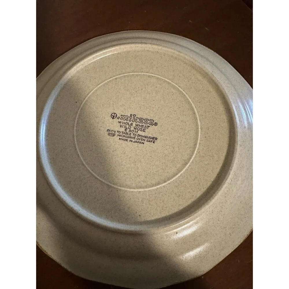 Set of 3 Mikasa Whole Wheat Wild Rose Dinner Plates 10 3/4”